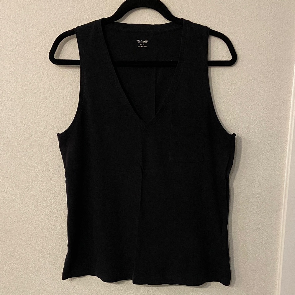 Madewell Black V-Neck Tank Top
